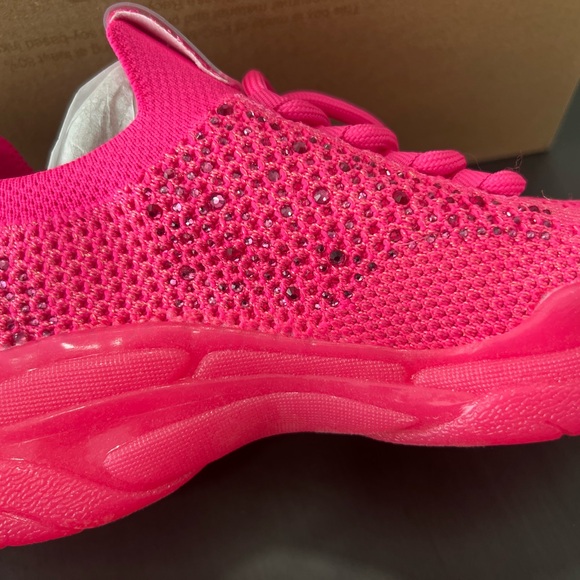 Steve Madden Girl’s Hot Pink Jserena Rhinestone Sz 3 Sneakers - Picture 8 of 8